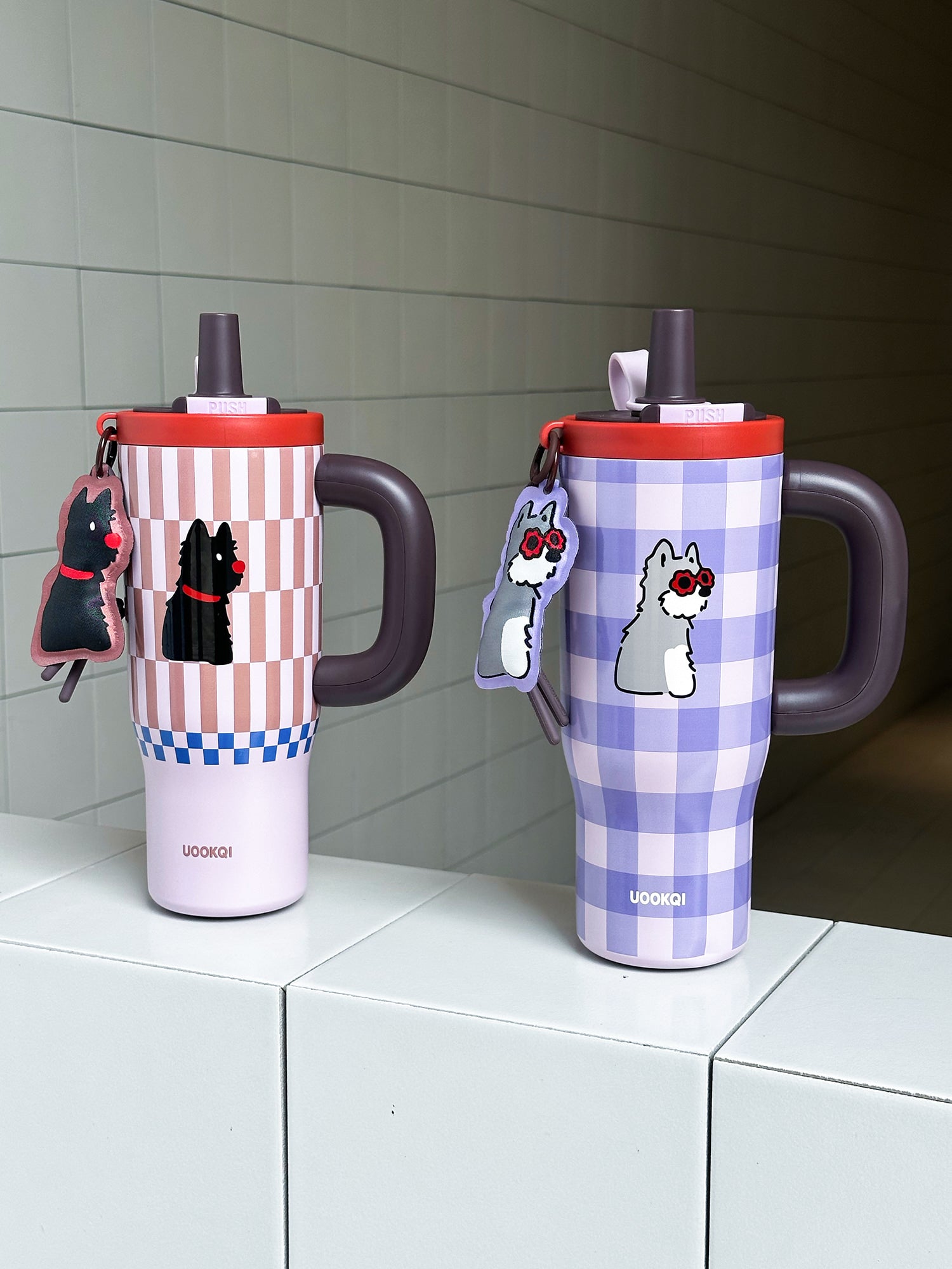 Uookqi Original Scottish Terrier Large Capacity Tumbler – 1200ML Cartoon Coffee Travel Mug with Thermal Insulation