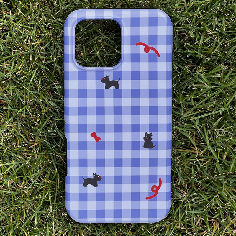 Lavender Plaid with Scottie Dog and Toys iPhone 16 Pro Max Case