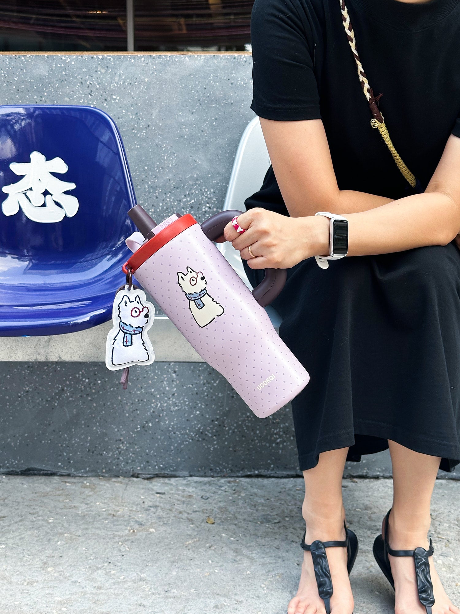 Uookqi Original Scottish Terrier Large Capacity Tumbler – 1200ML Cartoon Coffee Travel Mug with Thermal Insulation