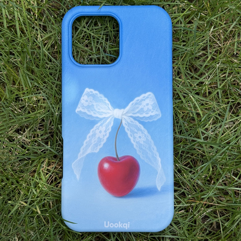 Cherry Lace Bow iPhone 16 Pro Max Case