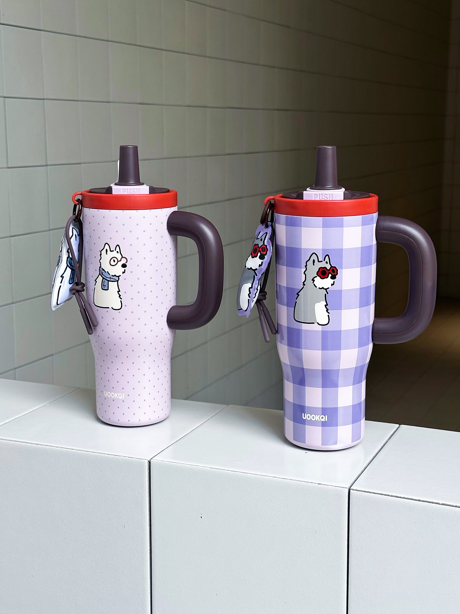 Uookqi Original Scottish Terrier Large Capacity Tumbler – 1200ML Cartoon Coffee Travel Mug with Thermal Insulation