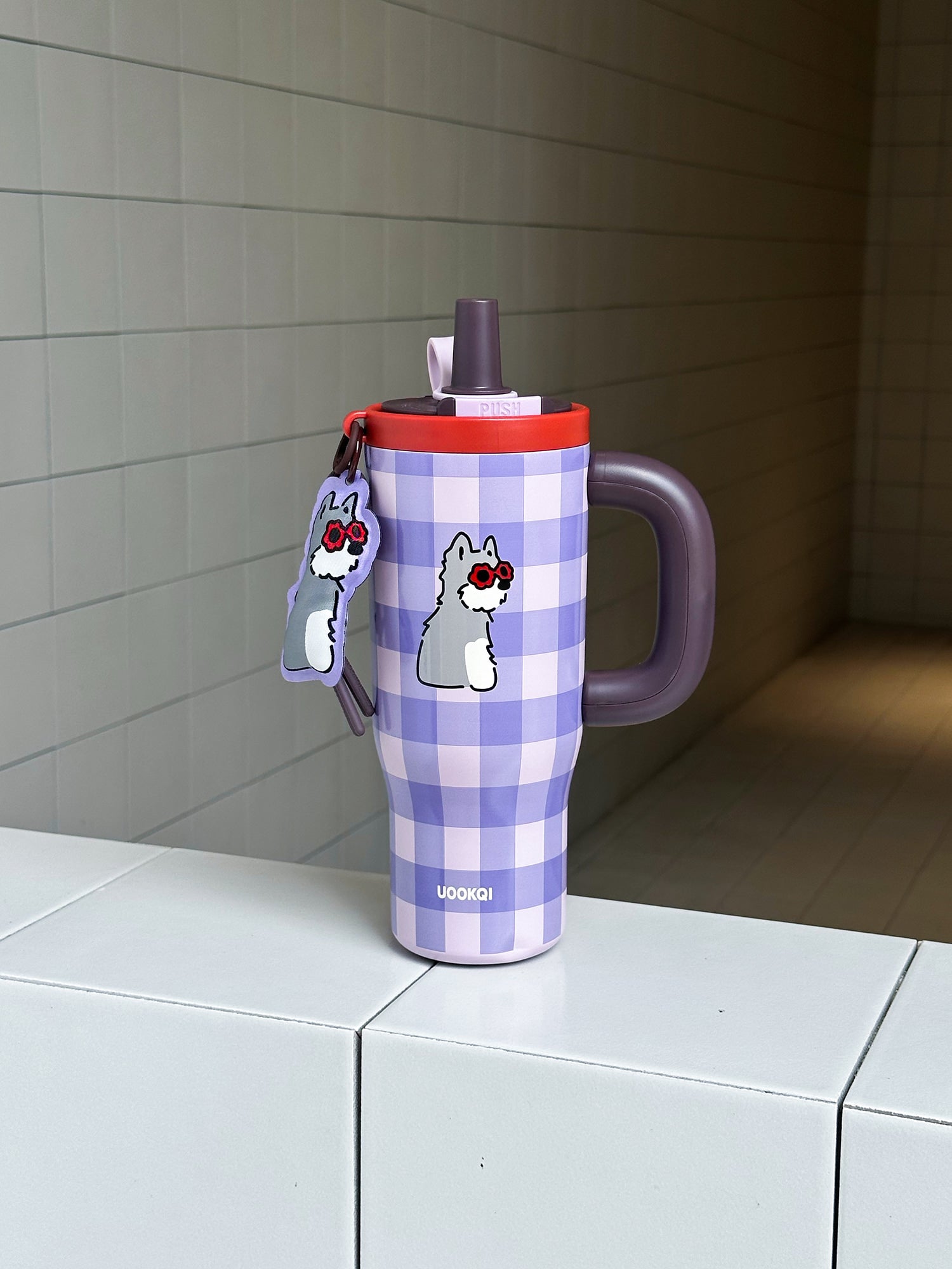 Uookqi Original Scottish Terrier Large Capacity Tumbler – 1200ML Cartoon Coffee Travel Mug with Thermal Insulation