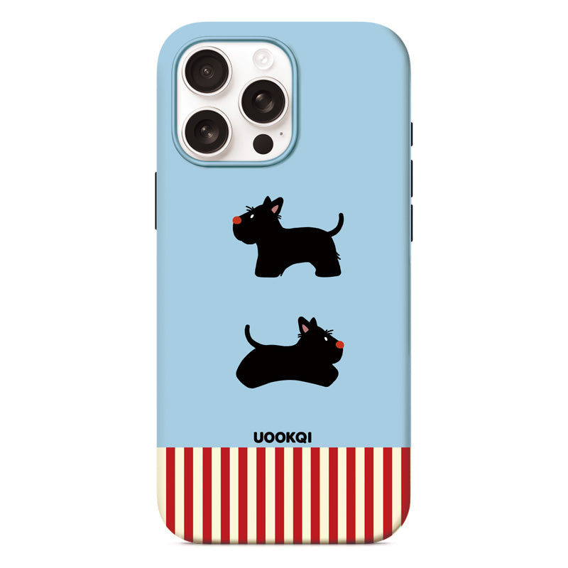 Milkshake Blue Scottish Terrier with Red Stripes iPhone 16 Pro Max Case