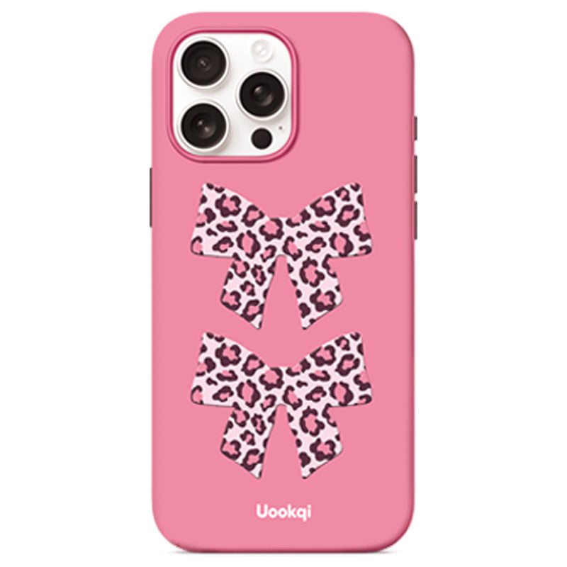 Baby Pink Leopard Bow iPhone 16 Pro Max Case